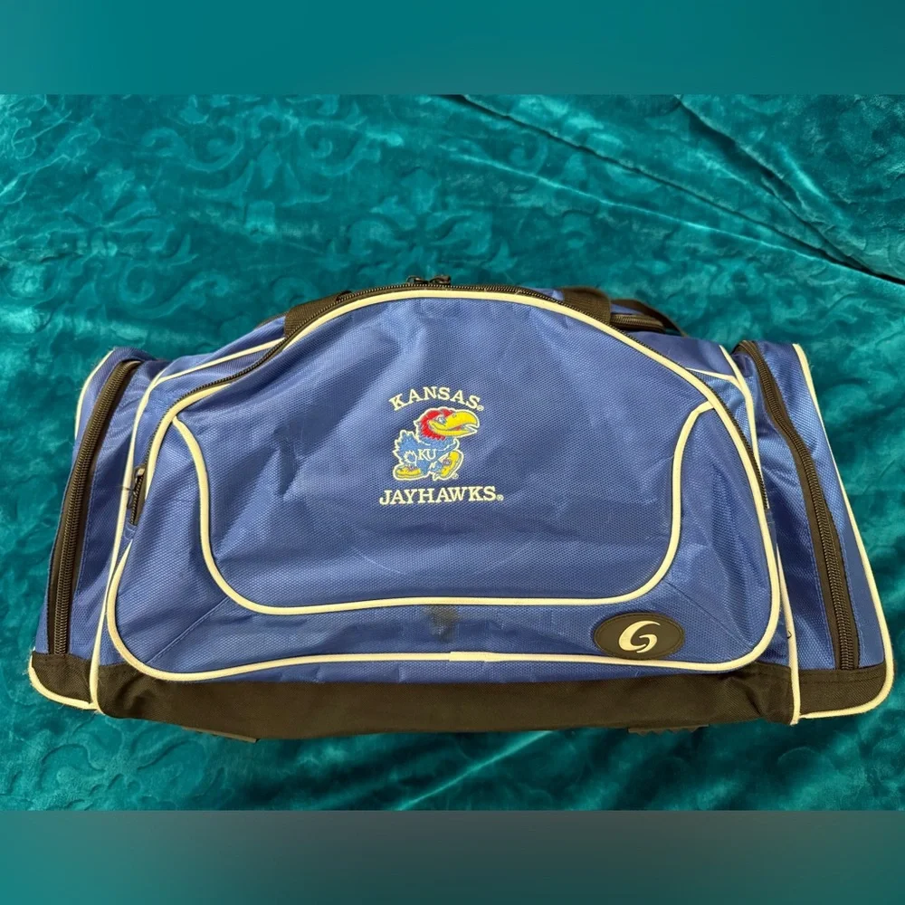 University Of Kansas Jayhawks Blue 22” Canvas Duffle Bag